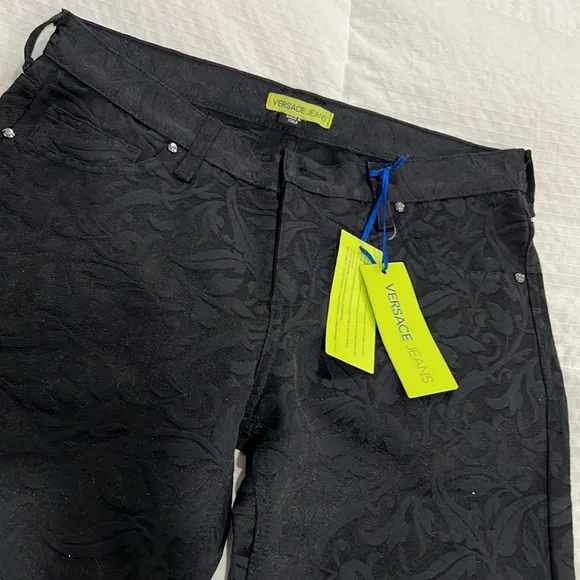 NEW Versace embossed skinny black jeans size 31